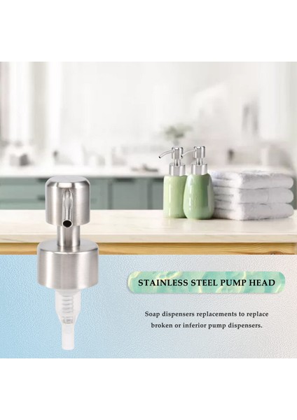 Adet Paslanmaz Çelik Sabun Pompası Yedek 28 Diş Metal Şişe Nozulları Losyon Dispenseri Kafası (Yurt Dışından) fiyatları