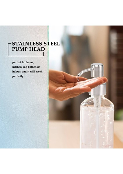 Adet Paslanmaz Çelik Sabun Pompası Yedek 28 Diş Metal Şişe Nozulları Losyon Dispenseri Kafası (Yurt Dışından) fırsatları