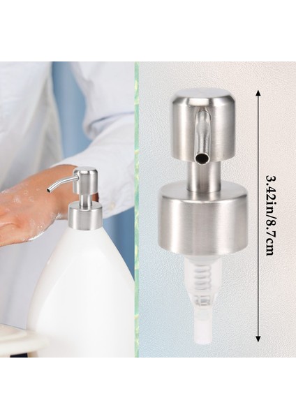 Adet Paslanmaz Çelik Sabun Pompası Yedek 28 Diş Metal Şişe Nozulları Losyon Dispenseri Kafası (Yurt Dışından) indirimleri