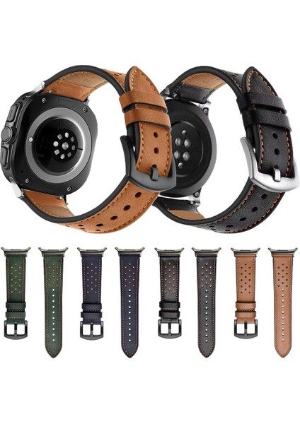 Samsung Galaxy Watch Ultra 47MM Için Delikli Retro Deri Kayış (Yurt Dışından) fiyatları