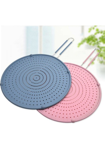 Saplı Silikon Sıçrama Ekranı Yapışmaz Yağ Tavası Kapağı Kaymaz Kızartma Çok Amaçlı Isıya Dayanıklı Yağ Sıçrama Pembe (Yurt Dışından) fiyatları