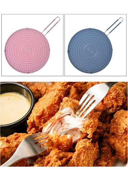 Saplı Silikon Sıçrama Ekranı Yapışmaz Yağ Tavası Kapağı Kaymaz Kızartma Çok Amaçlı Isıya Dayanıklı Yağ Sıçrama Pembe (Yurt Dışından) fırsatları