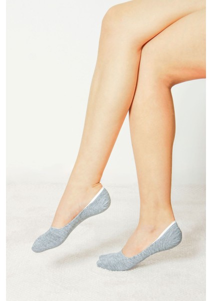 3'lü Melanj Gri Viskon Görünmez Kadın Çorap fırsatları