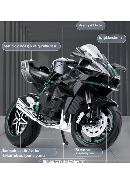 1/10 Kara Uçağı Ninja Taklit Yarış Motosiklet Alaşımlı Araba Modeli (Yurt Dışından) fiyatları