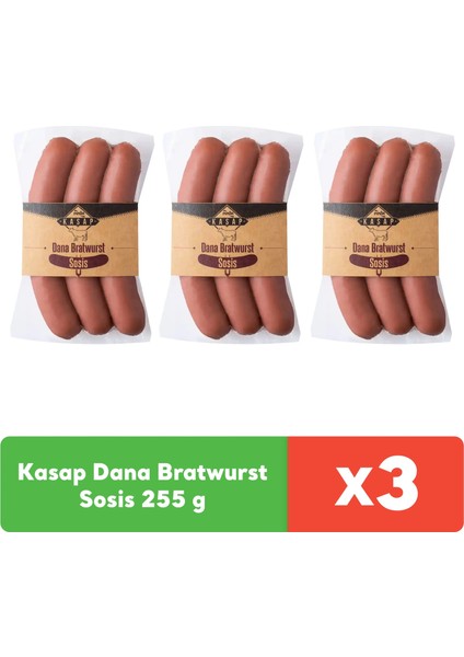 Kasap Dana Bratwurst Sosis 255 g x 3 adet