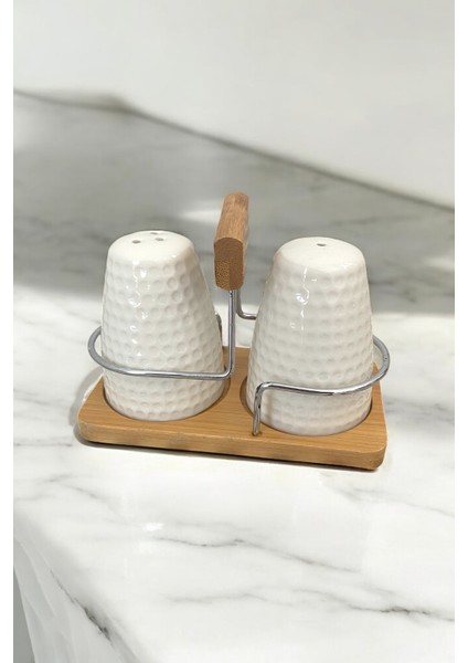 Bambu Standlı Porselen Tuzluk ve Karabiberlik 40 ml fiyatları