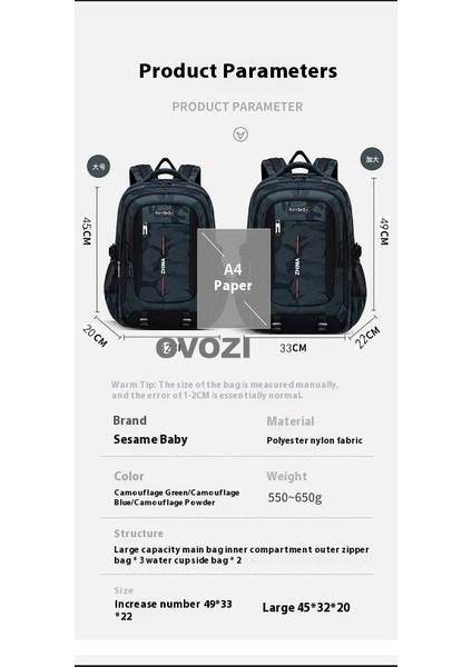 Ovozı Günlük Omuz Çantası Öğrenci Okul Çantası Seti (Yurt Dışından) fiyatları