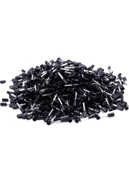 1000X Sıkma Terminali Ön Yalıtımlı Yüksük E1008 18AWG 1.0mm2 Gümüş Siyah (Yurt Dışından)