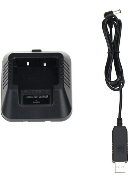 Walkie Talkie Pil Şarj Cihazı USB Şarj Kablosu Için Yedek Baofeng Uv-5r Uv-5re Dm-5r Iki Yönlü Telsiz (Yurt Dışından)