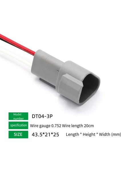 Deutsch Otomotiv Su Geçirmez Konnektör Için Kablo Kılıflı Kablo Bağlantısı, 3 Delikli Erkek Uçlu Kablo DT04-3P (Yurt Dışından) fiyatları