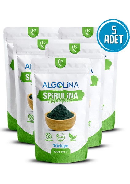 Spirulina Tozu 100 gr 5 Adet - Bitkisel Protein Kaynağı