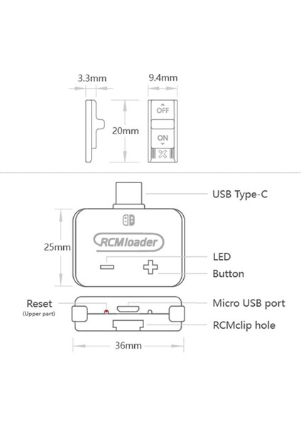 USB Kablolu Nintendo Switch Ns Konsolu Için V5 Rcm Yükleyici Rcm Yükleyici Dahili Enjeksiyon Programı (Yurt Dışından) modelleri