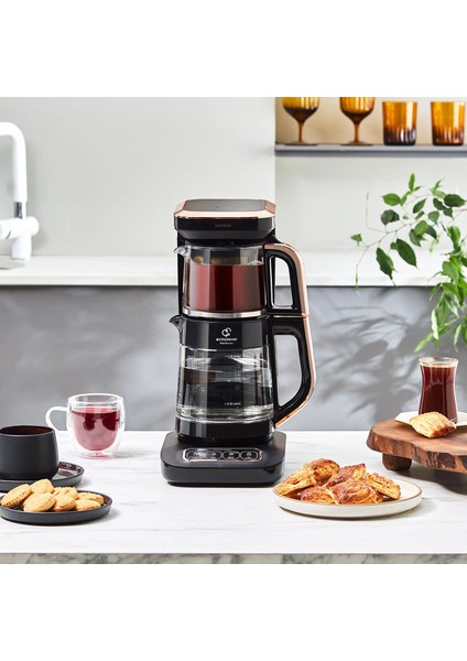 Robotea Pro 4 in 1 Konuşan Cam Çay Makinesi Black Copper fiyatları