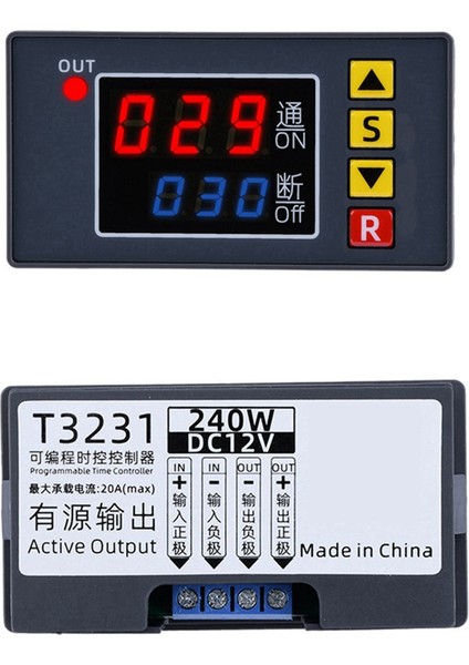 T3231 Programlanabilir Zaman Kontrol Cihazı Dc 12V 240W Çift LED Ekranlı Dijital Röle Zaman Geciktirme Anahtarı (Yurt Dışından) fiyatları