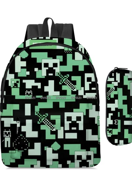 Ovozı Minecraft Öğrenci Karikatür Okul Çantası Seti (Yurt Dışından)