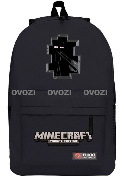 Ovozı 45CM Minecraft Öğrenci Okul Çantası Rahat Omuz Çantası (Yurt Dışından)