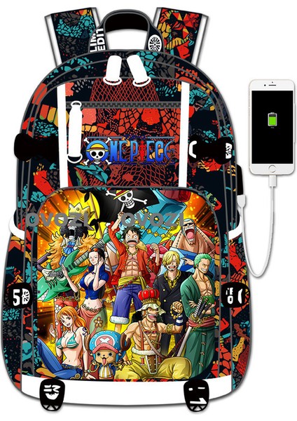 Ovozı USB Şarj Portlu Büyük Kapasite Ortaokul Lise Üniversite Okul Çantası Eğlence Omuz Çantası (Yurt Dışından)