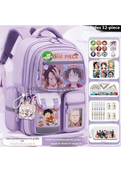 Ovozı 44CM One Piece Omurga Koruması ve Büyük Kapasiteli Öğrenci Okul Çantası Açılış Sezonu Hediye Çantası Eğlence Omuz Çantası Yükünü Azaltmak (Yurt Dışından)