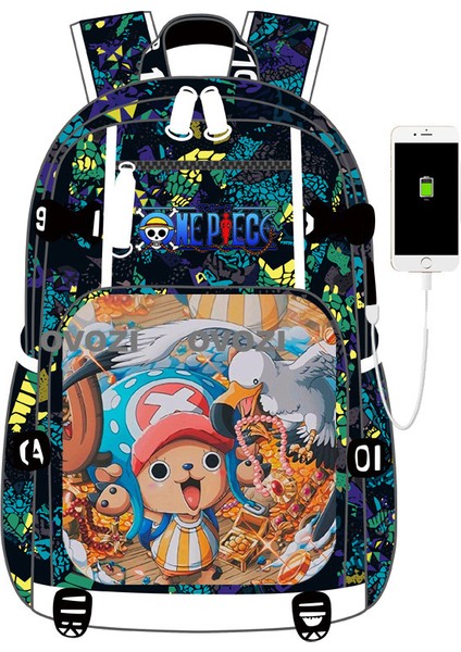 Ovozı USB Şarj Portlu Büyük Kapasite Ortaokul Lise Üniversite Okul Çantası Eğlence Omuz Çantası (Yurt Dışından)