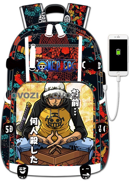 Ovozı USB Şarj Portlu Büyük Kapasite Ortaokul Lise Üniversite Okul Çantası Eğlence Omuz Çantası (Yurt Dışından)