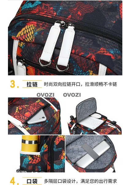 Ovozı USB Şarj Portlu Büyük Kapasite Ortaokul Lise Üniversite Okul Çantası Eğlence Omuz Çantası (Yurt Dışından) indirimleri