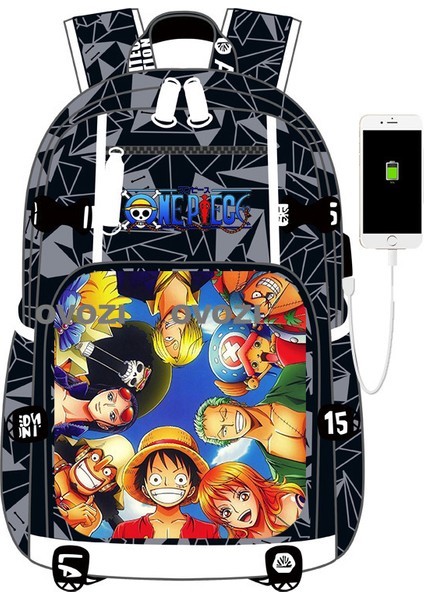 Ovozı USB Şarj Portlu Büyük Kapasite Ortaokul Lise Üniversite Okul Çantası Eğlence Omuz Çantası (Yurt Dışından)