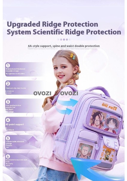 Ovozı 44CM One Piece Omurga Koruması ve Büyük Kapasiteli Öğrenci Okul Çantası Açılış Sezonu Hediye Çantası Eğlence Omuz Çantası Yükünü Azaltmak (Yurt Dışından) indirimleri