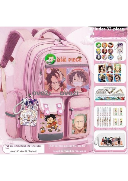 Ovozı 44CM One Piece Omurga Koruması ve Büyük Kapasiteli Öğrenci Okul Çantası Açılış Sezonu Hediye Çantası Eğlence Omuz Çantası Yükünü Azaltmak (Yurt Dışından)