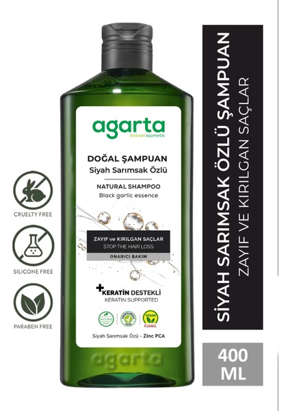 Doğal Siyah Sarımsaklı Şampuan 400 ml