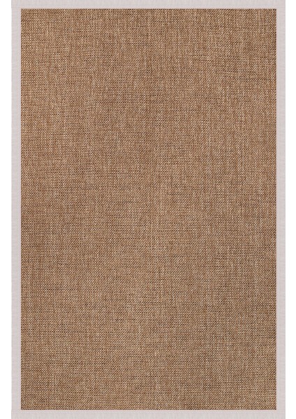 0604-KREM Kumaş Bordür Sisal Halı Kilim Hav Toz Vermez Kolay Temizlenen Hasır Kilim