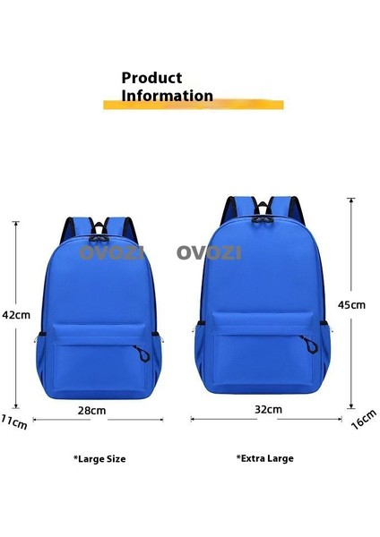 Ovozı 45CM Öğrenci Okul Çantası 3 Parça Set Günlük Seyahat Omuz Çantası (Yurt Dışından) fiyatları