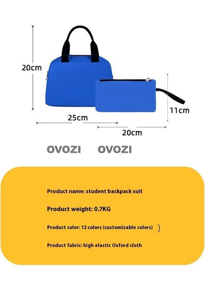 Ovozı 45CM Öğrenci Okul Çantası 3 Parça Set Günlük Seyahat Omuz Çantası (Yurt Dışından) modelleri