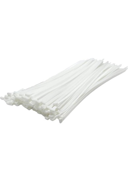 Home 100 Adet Kablo Bağı Seti, Amerikan Kelepçesi, Cırt Elektrik Kablo Bağı, Dayanıklı ve Çok Yönlü Kullanım Için Ideal, Organizasyon ve Düzenleme (Beyaz, 3.6X300MM)