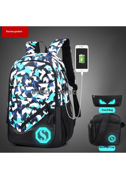 Ovozı Günlük Omuz Çantası Öğrenci Okul Çantası Seti (Yurt Dışından)