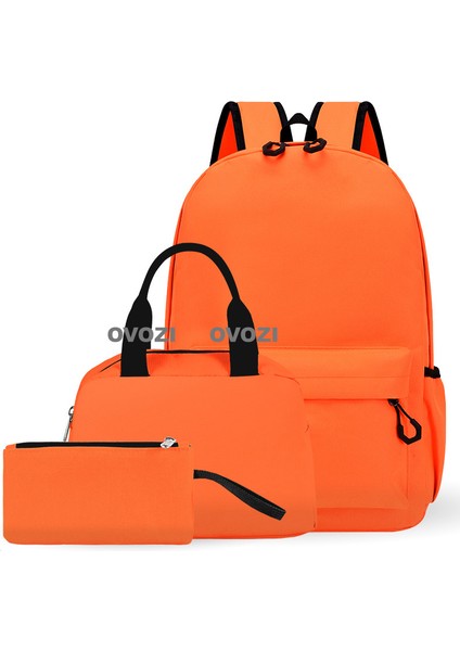 Ovozı 45CM Öğrenci Okul Çantası 3 Parça Set Günlük Seyahat Omuz Çantası (Yurt Dışından)