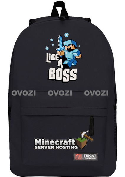 Ovozı 45CM Minecraft Öğrenci Okul Çantası Rahat Omuz Çantası (Yurt Dışından)