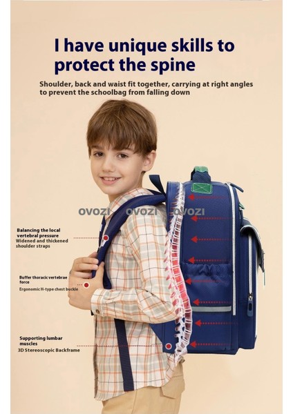 Ovozı Su Geçirmez Yük Azaltma Büyük Kapasiteli Öğrenci Okul Çantası Eğlence Omuz Çantası (Yurt Dışından) fırsatları