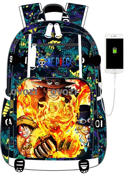 Ovozı USB Şarj Portlu Büyük Kapasite Ortaokul Lise Üniversite Okul Çantası Eğlence Omuz Çantası (Yurt Dışından)