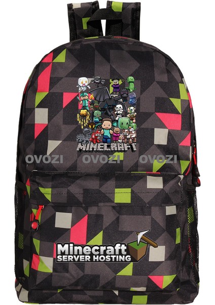 Ovozı 45CM Minecraft Öğrenci Okul Çantası Rahat Omuz Çantası (Yurt Dışından)