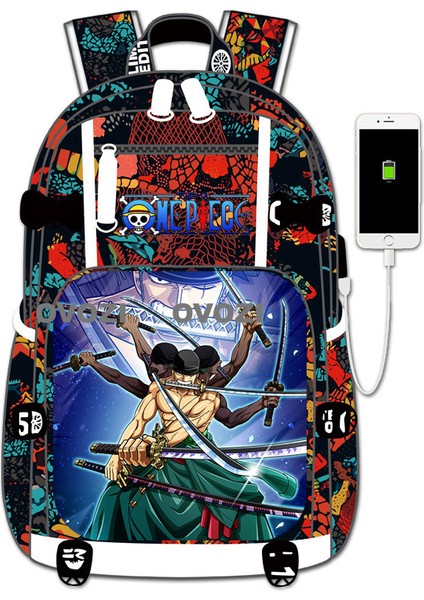 Ovozı USB Şarj Portlu Büyük Kapasite Ortaokul Lise Üniversite Okul Çantası Eğlence Omuz Çantası (Yurt Dışından)