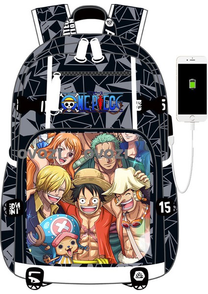 Ovozı USB Şarj Portlu Büyük Kapasite Ortaokul Lise Üniversite Okul Çantası Eğlence Omuz Çantası (Yurt Dışından)