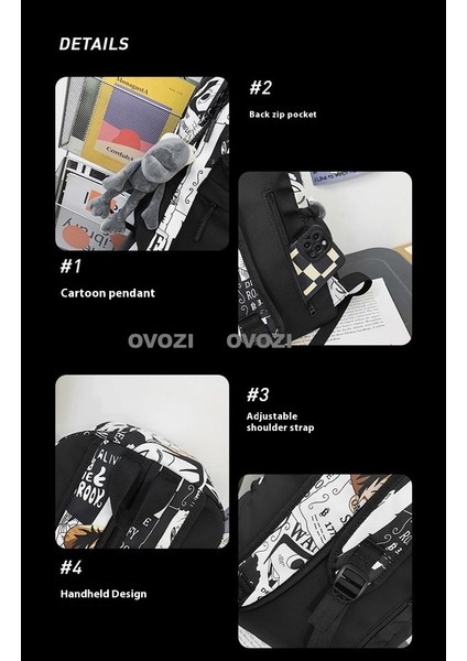 Ovozı Büyük Kapasiteli Öğrenci Okul Çantası Günlük Omuz Çantası (Yurt Dışından) modelleri