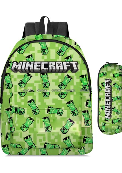 Ovozı Minecraft Öğrenci Karikatür Okul Çantası Seti (Yurt Dışından)