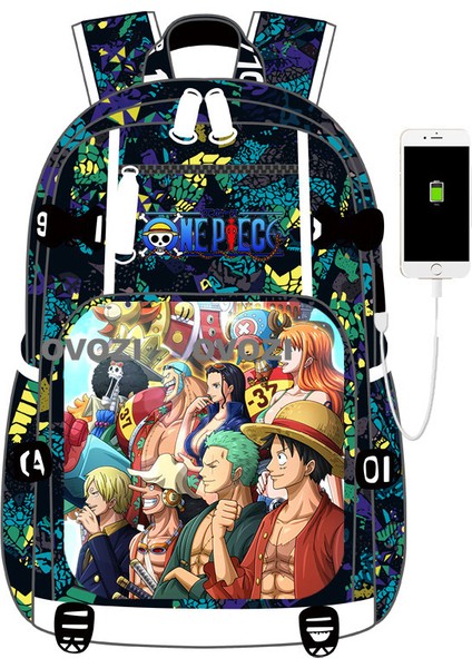 Ovozı USB Şarj Portlu Büyük Kapasite Ortaokul Lise Üniversite Okul Çantası Eğlence Omuz Çantası (Yurt Dışından)