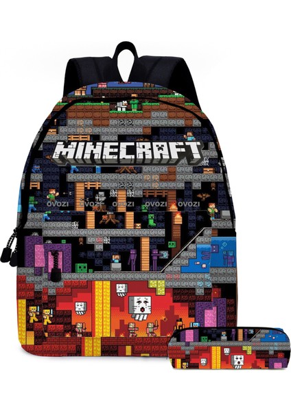 Ovozı Minecraft Öğrenci Karikatür Okul Çantası Seti (Yurt Dışından)