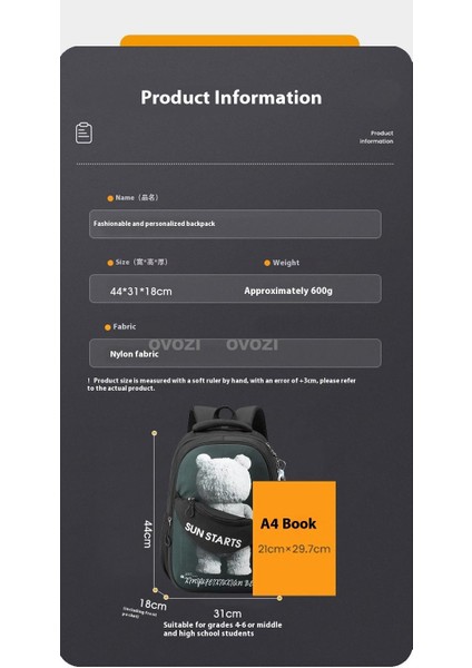 Ovozı Büyük Kapasiteli Öğrenci Okul Çantası Eğlence Seyahat Omuz Çantası (Yurt Dışından) indirimleri