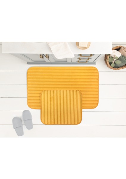 Mathılda 2'li Banyo Paspası - Hardal - 60x100 cm