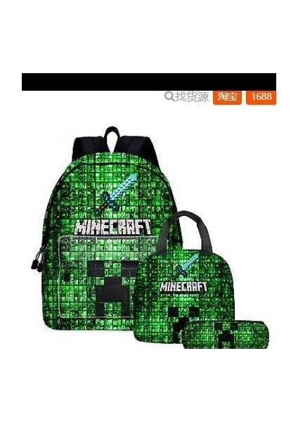 Ovozı Minecraft Öğrenci Karikatür Okul Çantası Seti (Yurt Dışından)