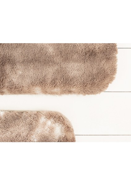 Damien 2'li Banyo Paspası - Beyaz/Kahve - 50x80 cm fırsatları