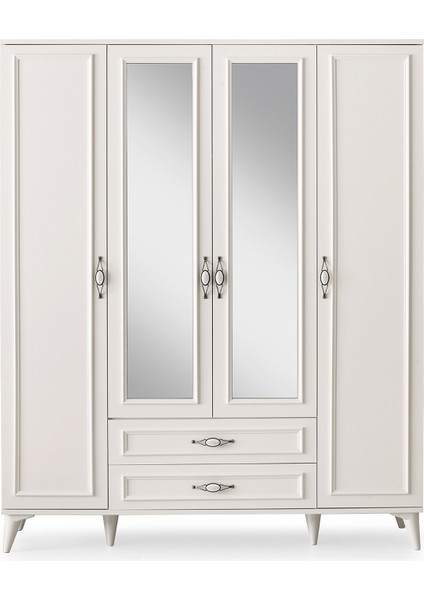 Alya 4 Kapaklı Aynalı Gardırop Aytaşı